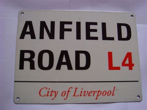 Liverpool Anfield Road Mini Metal Street Sign Uk Kitchen And Home