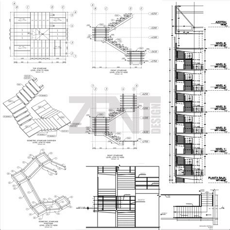Escalera empinada (escalera de gato) escalera de emergencia. ZENT Design 2D: ESCALERAS DE METALICAS / PLANOS | Plano de escalera de caracol, Detalle de ...
