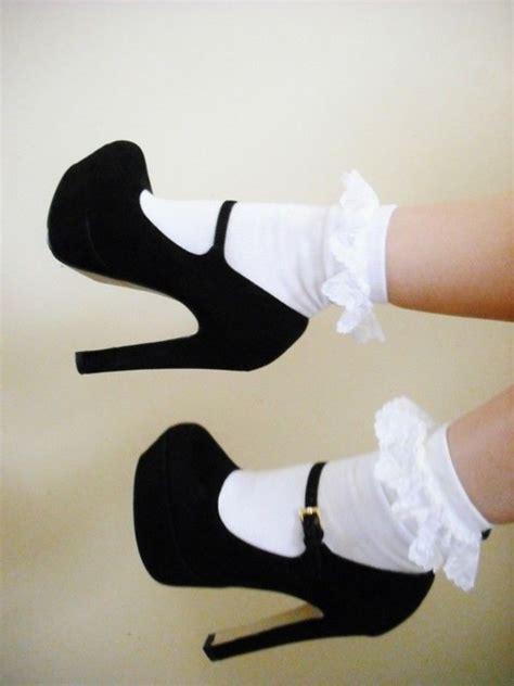 Underwear Cotton Frilly White Socks Cute Lacey Frills Pretty Lacey