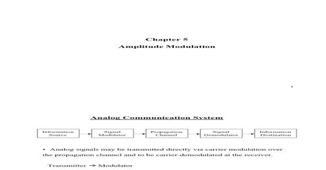 Chapter 5 Amplitude Modulation Pdf Document