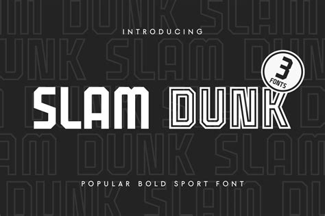 Slam Dunk Popular Bold Sport Font Design Cuts