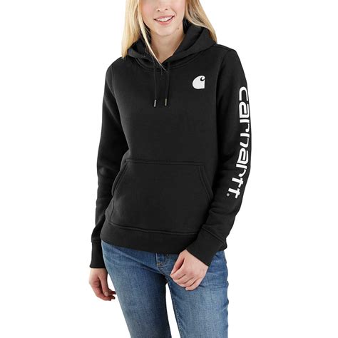 Carhartt Womens Clarksburg Sleeve Logo Hooded Sweatshirt Gemplers