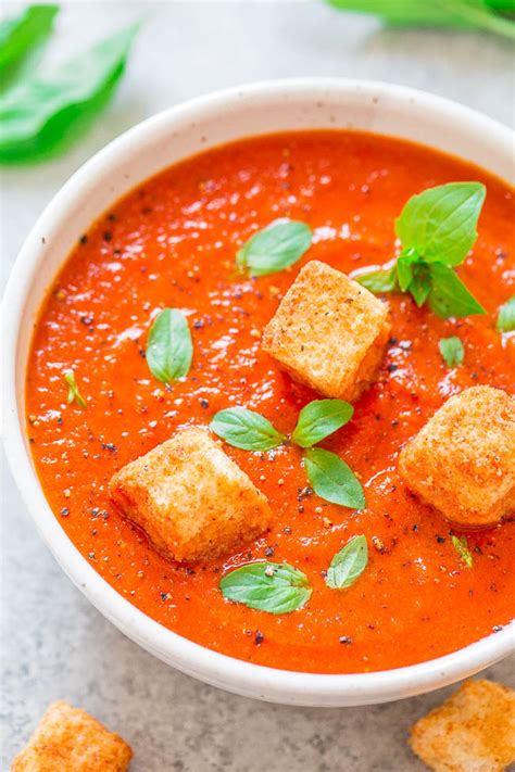 30 Minute Tomato Basil Soup Easy And Healthy Averie Cooks