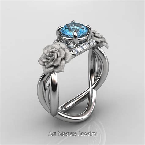 Maybe you would like to learn more about one of these? Nature Inspired 14K White Gold 1.0 Ct Blue Topaz Diamond ...