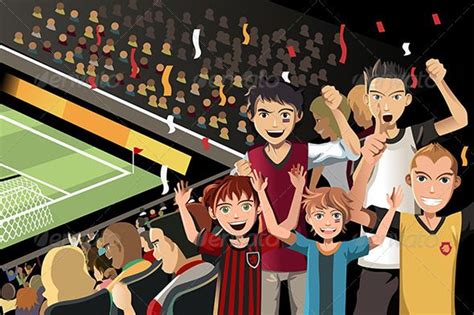 Soccer Fans In Stadium Soccer Fans Football Illustration Soccer