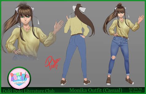 Monika Concept Art Casual By Pewter Boi On Newgrounds