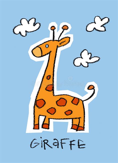 Giraffe Simple Vector Illustration Line Art Stock Vector