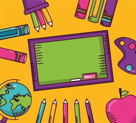Download School Supplies And Green Blackboard For Free Art School