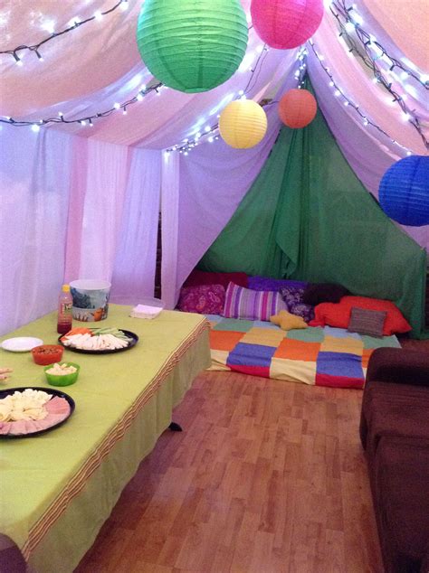 Sleepover Tent In Our Living Room Pijama Party 10th Birthday