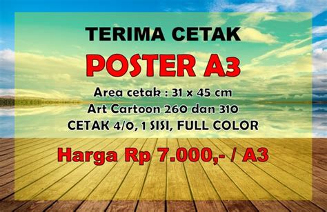 Jual Cetak Poster A3 Art Cartoon 260 Ac310 Full Color Di Lapak