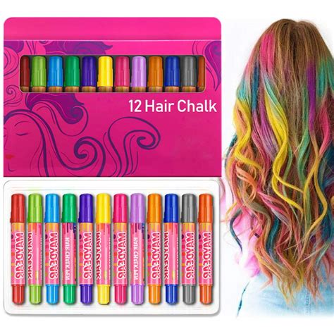 Maydear Hair Chalk Pens 12 Colors Temporary Hair Color For Hair Dye