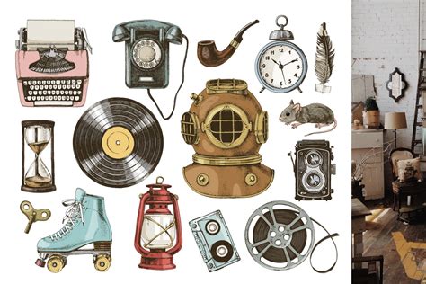 Nostalgia Vintage Objects Set Design Cuts