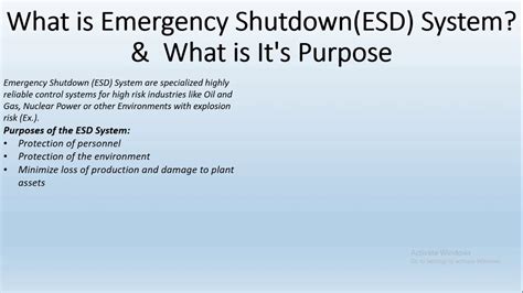 What Is Emergency Shutdownesd System What Is Its Purpose Youtube