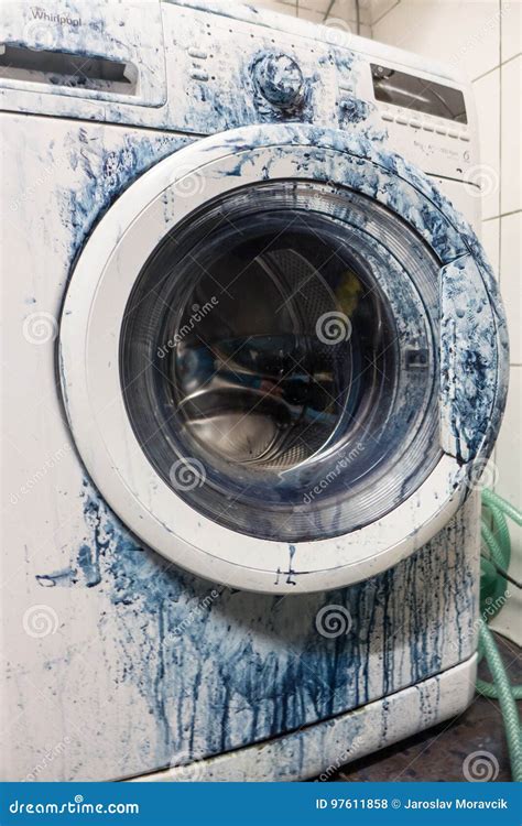 Dirty Washing Machine Stock Photo Image Of Blue Washer 97611858