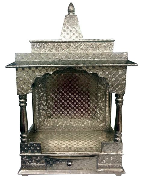 Handmade Oxidized Silver Pooja Mandir Temple For Home Hindu Altar