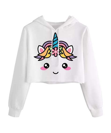 Kids Crop Tops Girls Sweatshirts Cute Long Sleeve Hoodies
