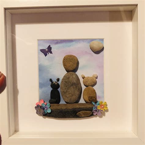 Dog pebble art | Pebble art, Box frames, Frame