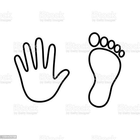 Hand And Foot Print Outline Stock Illustration Download Image Now