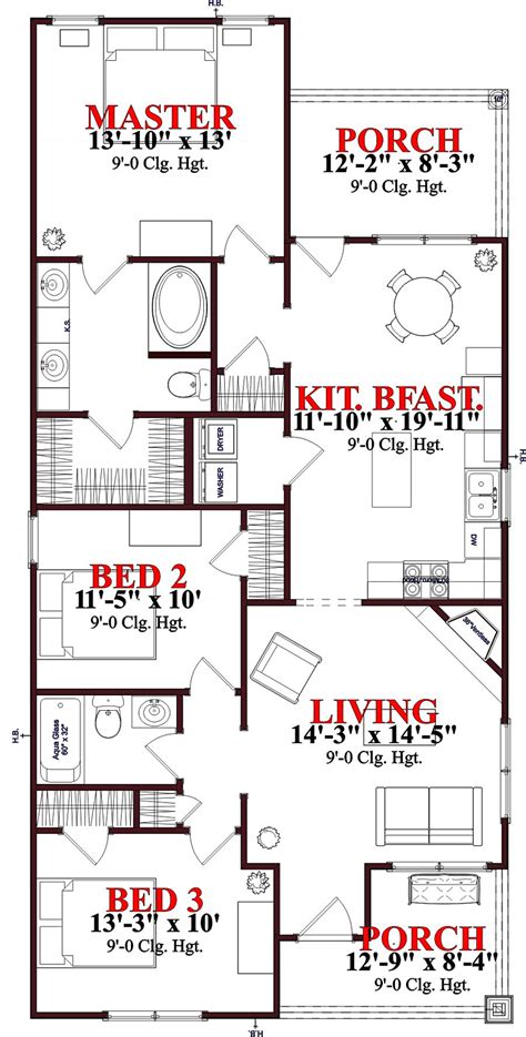 Trendy house plans one story cottage master suite 23 ideas #house. Bungalow Cottage Craftsman House Plan 78650 Level One 1260 sq ft 3/2 (With images) | Bungalow ...
