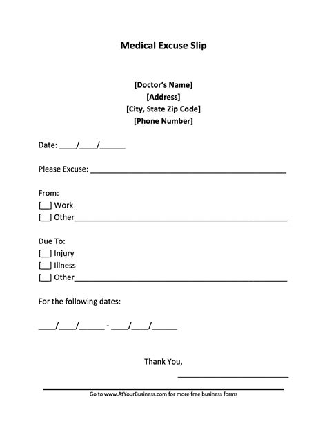 Free Printable Doctor Notes Templates Printable Download