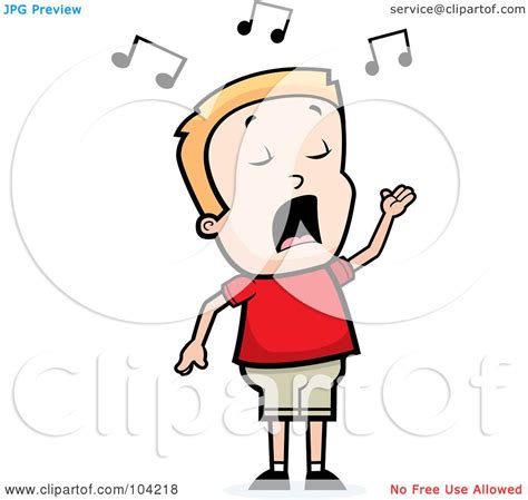 Royalty Free Rf Clipart Illustration Of A Singing Blond Boy By Cory