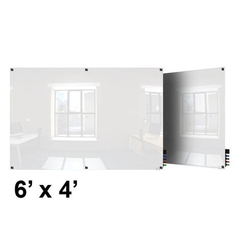 Ghent Harmony 6 X 4 Square Corners Colored Magnetic Glass Whiteboard