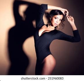 Sensual Brunette Woman Perfect Body Posing Stock Photo Shutterstock