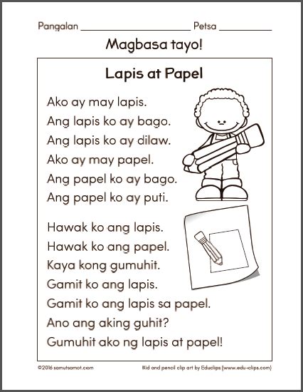 Reading Comprehension Tagalog Reading Exercises For Grade 1 Reading