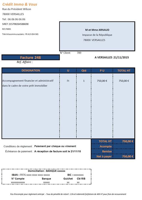 Exemple De Facture Gratuite
