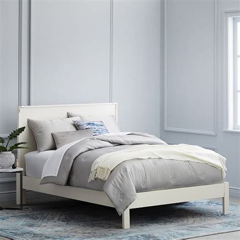 White lacquer finish w/ led lights queen bed & 2 nightstands modern esf onda legno $2,476.84. Malone Campaign Headboard - White Lacquer | Bedroom ...