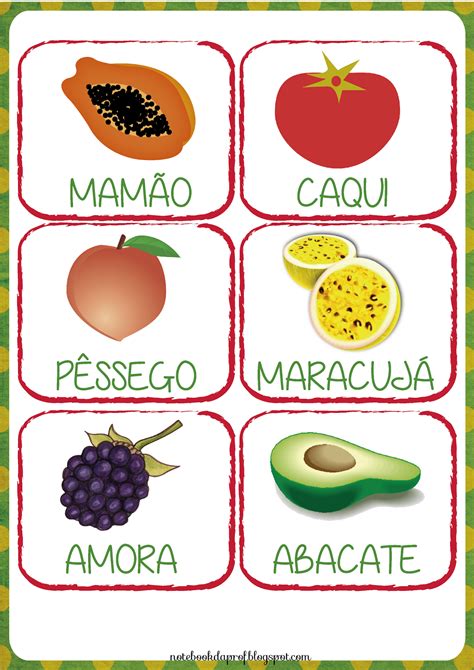 Jogo Da Memória Frutas Para Imprimir