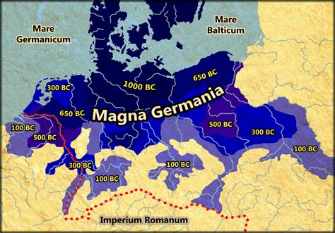 Germanic Settlement 1000 Bc 100 Bc By Arminius 1871 The Map Shows
