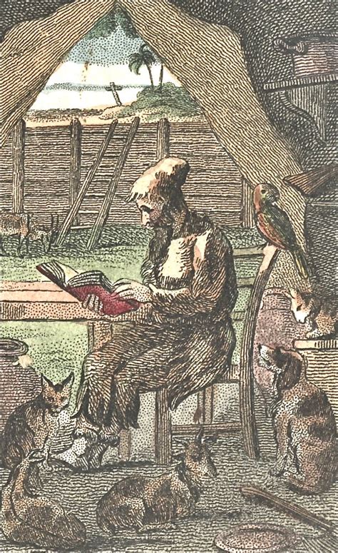Robinson Crusoe In His Tent Sir John Gilberts Illustration For Defoes Life And Adventures
