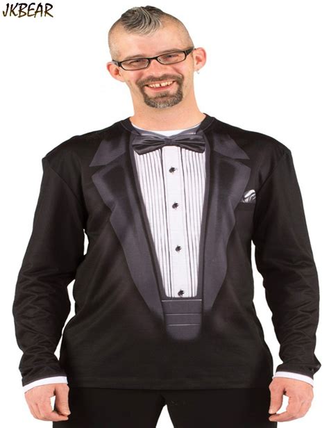 Funny Ugly Christmas T Shirts For Men Fake Tuxedo Suit