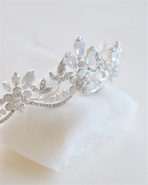 Crystal Bridal Tiaras Crystal Headpiece Crystal Crown Opal Crystal