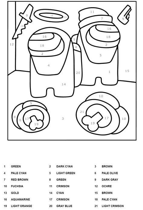 Free Among Us Color By Number Worksheet Coloring Page Free Printable