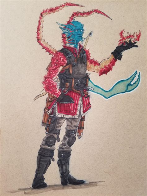 Teenage mutant scientist (insert like 5 animals here). OC Simic Hybrid Arcane Trickster : characterdrawing