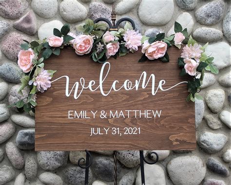 Wedding Welcome Sign Welcome To Our Wedding Sign For Wedding Entrance