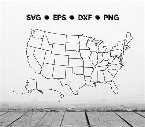 Usa Map Outline Svg America Svg United States Vector File Png Dxf Eps