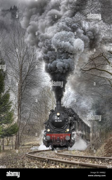 Rice Train Steam Locomotive Scenery Smoke Vapour Stock