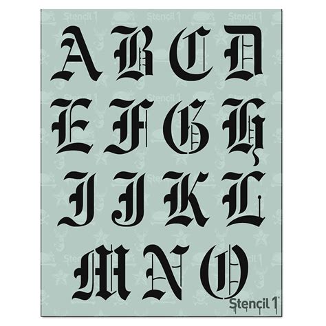 Stencil Letter Stencils Old English Calligraphy Letters Numbers Mylar Uppercase And