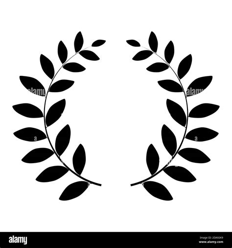Laurel Wreath Silhouette Isolated On White Background Illustration