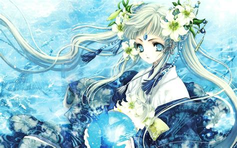 Blue Anime Girl Wallpaper High Definition High Quality