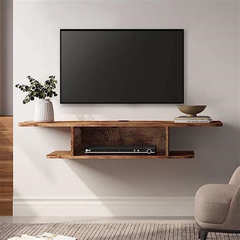 Fitueyes 2 Tier Modern Floating Tv Stand Wall Mounted