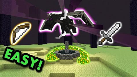 easiest way to kill the ender dragon tutorial in minecraft bedrock mcpe xbox ps4 switch