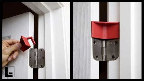 For instance, a hook stopper may not be ideal if you have pets or younger children; Hinge Buddy Portable Door Stop (1 ea.): LodgingKit.com
