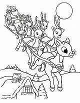 Coloring Pages Rudolph Christmas Printable Kids sketch template