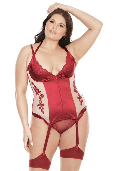 Romantic Red And Nude Garter Corset Nightshade Corsets
