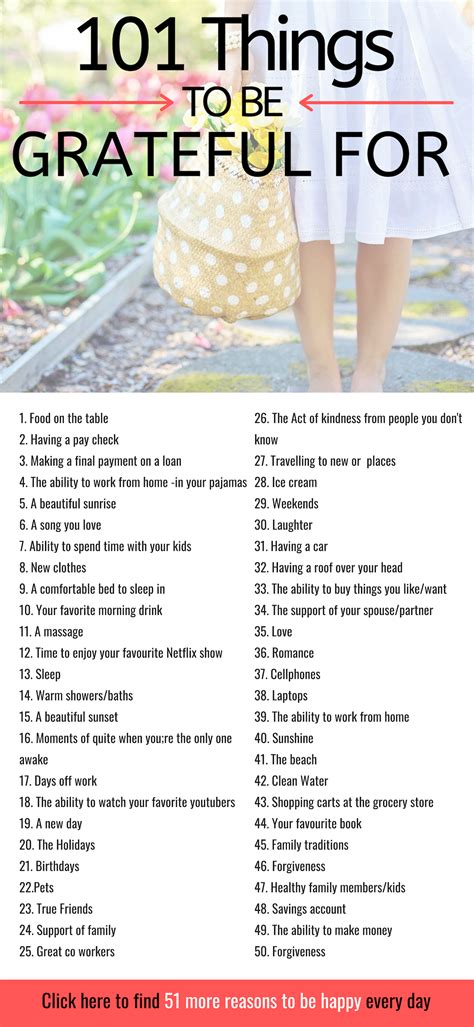101 Everyday Things To Be Grateful For Gratitude List For Major Life