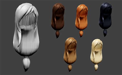 female hair 3d model download 3 by msnonenone on deviantart